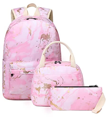 Bluboon Teen Girls School Backpack Kids Bookbag Set with Lunch Box Pencil Case Travel Laptop Backpack Casual Daypacks (Pink)
