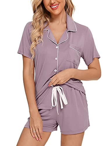 Senert Womens Pajamas Sets Short Sleeve Sleepwear Nursing Pj Set