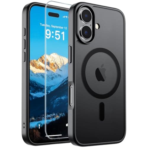 SUPFINE Magnetic for iPhone 17 Case Black with Screen Protector