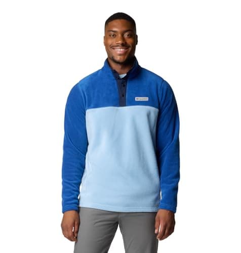 Columbia Men's Steens Mountain Half Snap Fleece Jacket, Ripple Blue/MTN Blue, Large