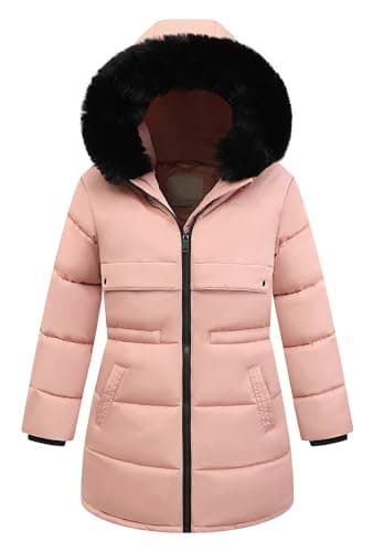 CICVSOC Girl's Winter Long Coat Parka Warm Hooded Puffer Jackets