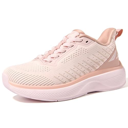 Women's Walking Shoes Slip On (Runs Large: Order Size Down) Comfortable Rebound Running Tennis Shoes Lightweight Breathable Non Slip Supportive Casual Athletic Fashion Sneakers, Pink, 10 US Women