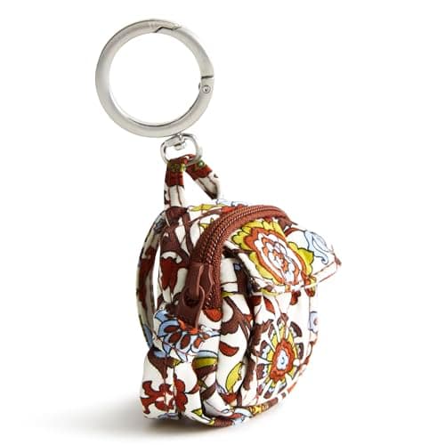 Vera Bradley Women's Premium Cotton Original Backpack Bag Charm, Marrakesh Vines Cream, One Size