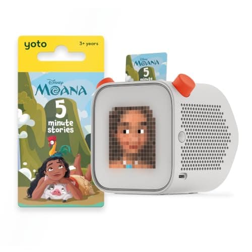 YOTO Player (3rd Gen) Kids Audio Player + Moana 5 Minute Stories, Ages 3-6