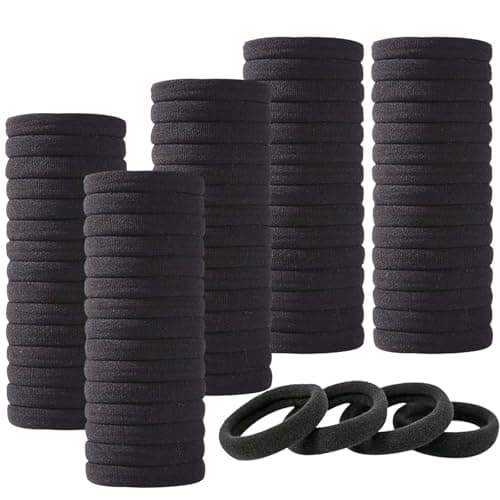 WillingTee Baby Hair Ties,300PCS Nylon Toddler Hair Ties for Girls, Kids Seamless Hair Bands,Girls Elastic Ponytail Holders,Black