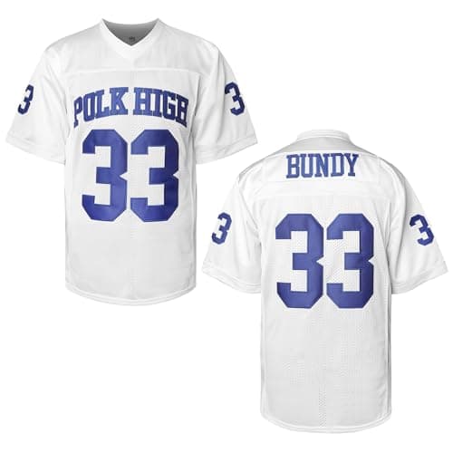 Al Bundy 33 Polk High Men's Football Jersey, Blue Sports Shirt 90S Hip Hop Clothing S-3XL (Large,33 Al White)
