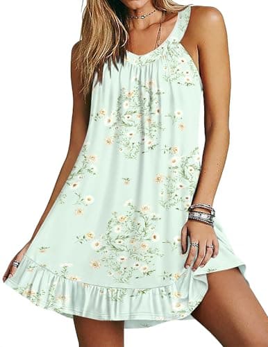 Ekouaer Nightgowns for Women Sleeveless Night Gown V Neck Sleep Shirt