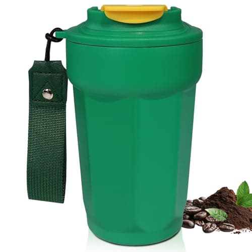 DITOSH Insulated Coffee Tumbler 15.2oz 450ml Travel Coffee Mug 316 Stainless Steel Direct Drink Opening Leakproof Lid Reusable Insulated Coffee Mug Hot and Cold Ideal Travel Mug for Coffee Lover