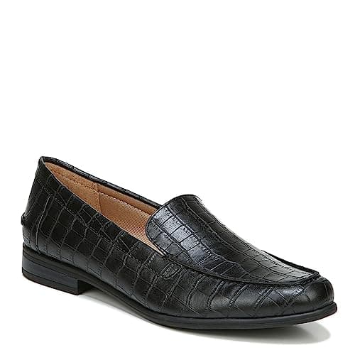 LifeStride Womens Margot Loafer, Black Croco, 5.5 US