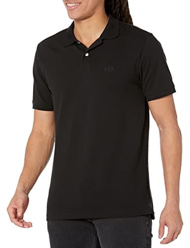 GAP Mens Logo Pique Polo Black 013 M