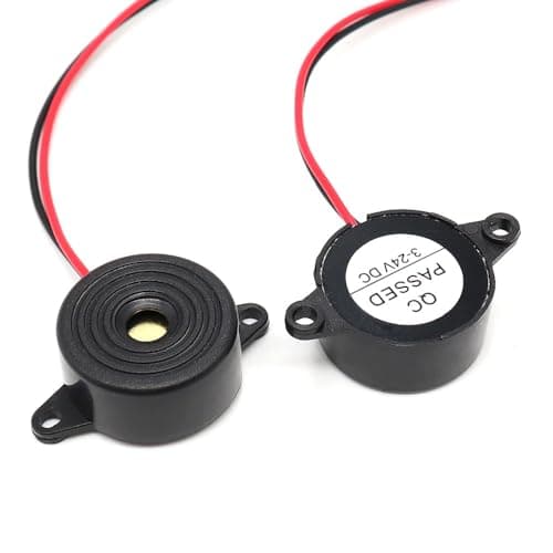 JESSINIE 10pcs SFM-20B Active Piezoelectric Buzzer with Wire, High Decibel Alarm Siren, DC3-24V Continuous Sound