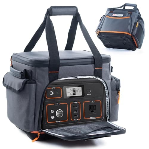 FRECOLSH Travel Carrying Case Compatible with Jackery 500, Portable Power Station Storage Case with Water- proof Bottom and Pocket for Jackery Accessories, Storage Bag Only