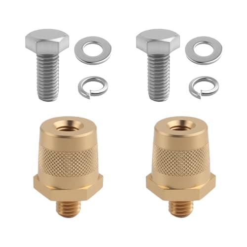 2PCS M8 Battery Terminals Connectors Set,Threaded Car Battery Post Terminals for Batteries Side & Top Post,Universal M8 Batteries Terminal Bolt Car Accessories with Washers