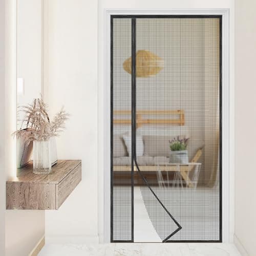 Skloopearg Magnetic Screen Door, Reversible Left or Right Side Opening, Mesh Door Screen with Magnetic Closure, Keep Bugs Out, Pet and Kid Friendly, Fits Door Size 36" x 80"