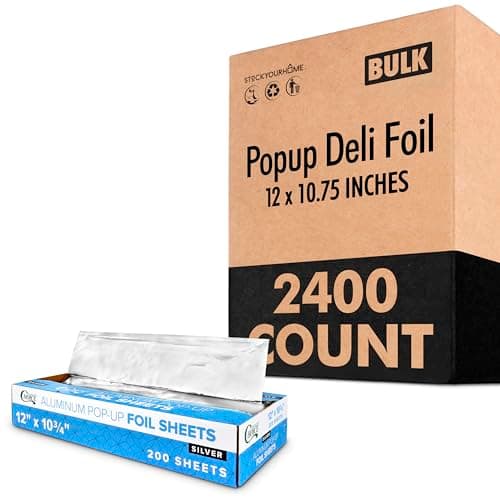 Stock Your Home Popup Deli Foil, Convenient Aluminum Sheets for Deli Wrapping and Food Prep