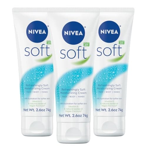NIVEA Soft Moisturizing Cream for Body, Face and Hands, 3 x 2.6 OZ