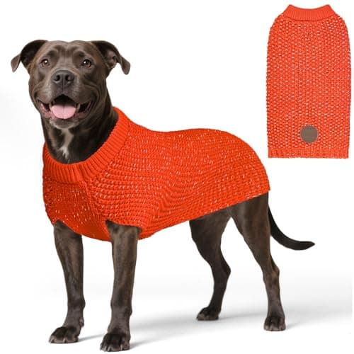 KYEESE Reflective Yarn Dog Sweater for Small Medium Dog Thick Knit Pullover