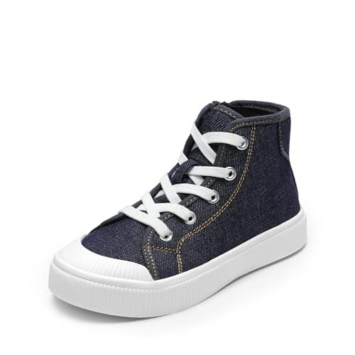 DREAM PAIRS Kids Sneakers Little Boys Girls High Top Canvas Shoes LilLegends CourtStar Casual Walking Shoes,Size 12 Little Kid,Dark Blue-Denim,SDFS2326K