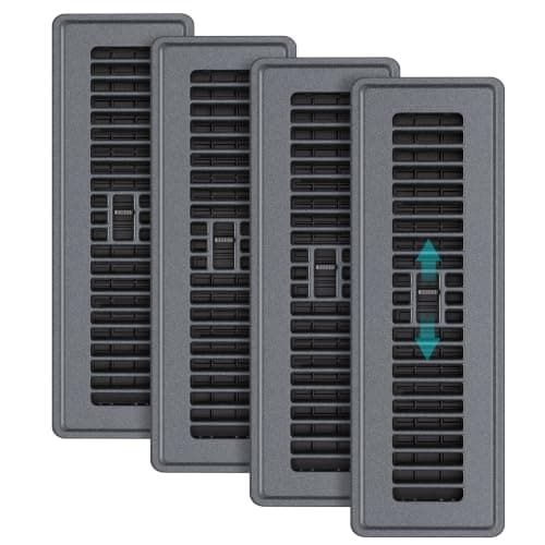 Floor Register 2x12-4 Pack Floor Vents Covers for Home Floor, Gray