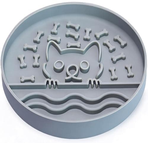 Zonopy Slow Feeder Dog Bowl with Non-Slip Base, Silicone Puzzle Dog Food Bowl with Unique Design, Slow Feeding Bowl for All Types of Dogs Cats, Interactive Slow Eating, Anti-Choking, BPA-Free