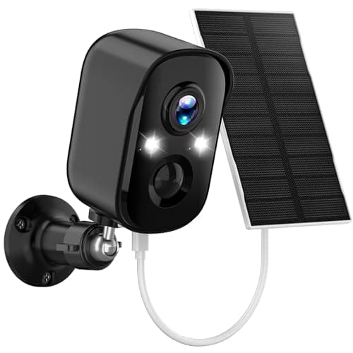 Sofiwaa Solar Security Cameras Wireless Outdoor, 2K Solar Camera Wireless for Home, Color Night Vision, PIR Motion Detection, IP66 Waterproof, Cloud Storage/SD Card, Instant Alerts,2.4GHz WiFi (Black)