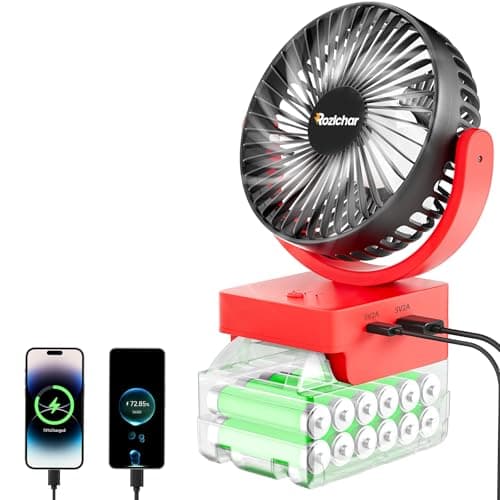 Portable Cordless Personal Fan Compatible for Milwaukee 18V, 360° rotation