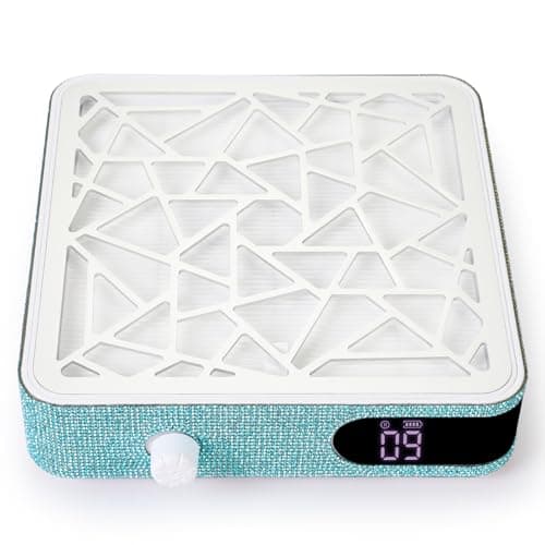 CHRISTINE SHELLY Nail Dust Collector, Powerful Vacuum Fan Vent Dust Collector Extractor Dust Suction Machine for Acrylic Nails Polishing, Nail Salon&Home, Lake Blue Diamond