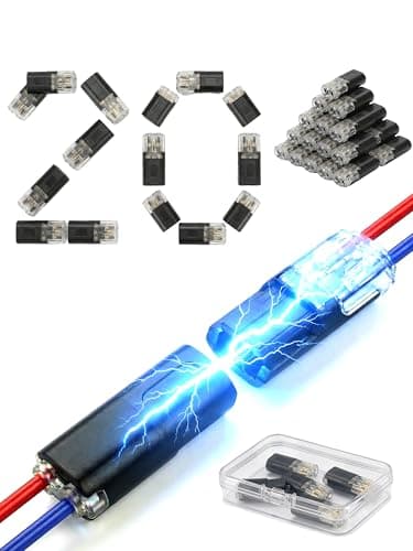 COZEFFIC 20-Pack Quick Wire Connectors, 18-22 AWG, Lock Buckle