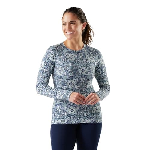 SmartWool Womens Merino 250 Base Layer Crew, Nightfall Deco Floral, Medium