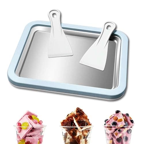 Leisuremix Rolled Ice Cream Maker, At-Home Instant Ice Cream Maker Machine Kit with 2 Spatulas, Parent-Child DIY for Ice Cream/Yogurt/Sorbet (Light Blue)