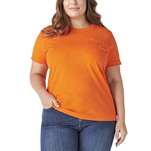 Dickies Women's Plus Size Short Sleeve Heavyweight T-Shirt, Orange, 2X-Large
