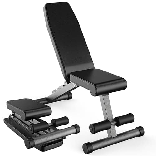 FF Finer Form 5-in-1 Weight Bench, Adjustable & Foldable for Bench Press, Strength Training and Full Body Workout, Perfect for Dumbbell Sets or an Adjustable Dumbbell Set in Your Home Gym