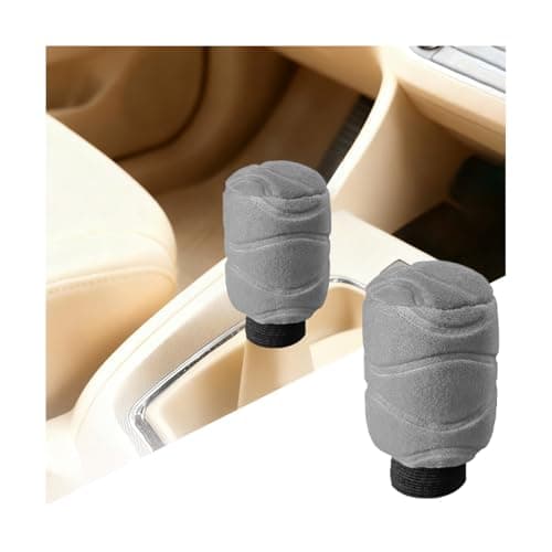 Ywdiml Car Gear Shift Knob Cover, Plush Anti-Slip Vehicle Gear Lever Handle Protector Cover, Soft Automotive Shifter Stick Decorative Protector, Universal for SUV Caravan Lorry (Gray)