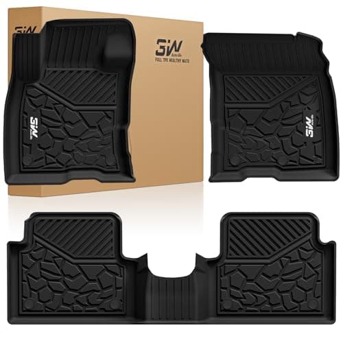 3W Ford Maverick Floor Mats Fit for 2022-2025 2026 (Only Fits Gasoline Models) 1st & 2nd Row All Weather Floor Liners for Ford Maverick，Black
