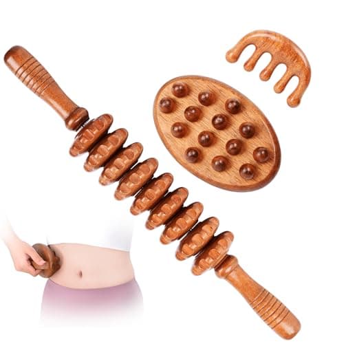 NXCYLW 3-in-1 Wood Therapy Massage Tools Wooden Lymphatic Drainage Massager Maderoterapia Kit, Anti Cellulite Complete Body Sculpting Tools for Muscle Pain Relief, Body Contouring and Shaping
