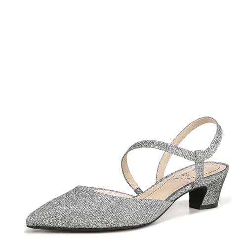 LifeStride Women's Minimalist Pump Pewter Rhinestone Fabric 8.5 M