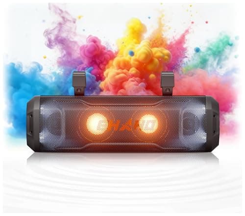 Ehaho 17'' UTV Sound Bar, Golf Cart Speaker Bluetooth with RGB Party Lights