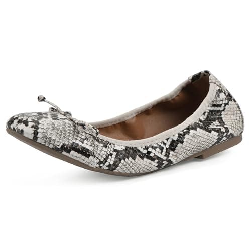 WHITE MOUNTAIN Women's Sunnyside II Flexible Ballet Flat, Natural/Esprint, 7.5 W