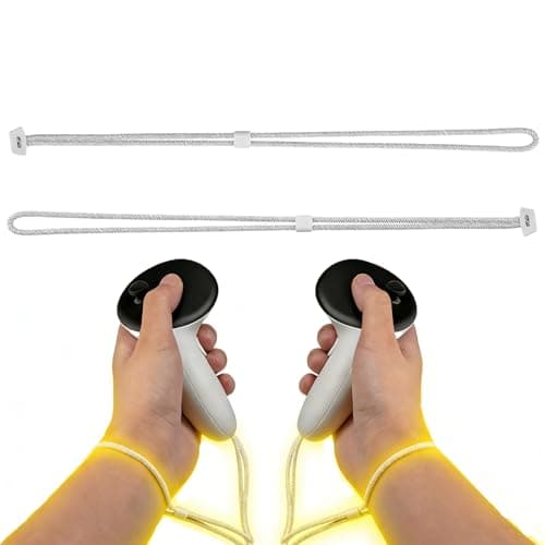 2 Pack Upgraded Adjustable Wrist Straps Compatible with Meta Quest 3/3S，White Resistant & Secure Controller Hand Straps for Easy Installation