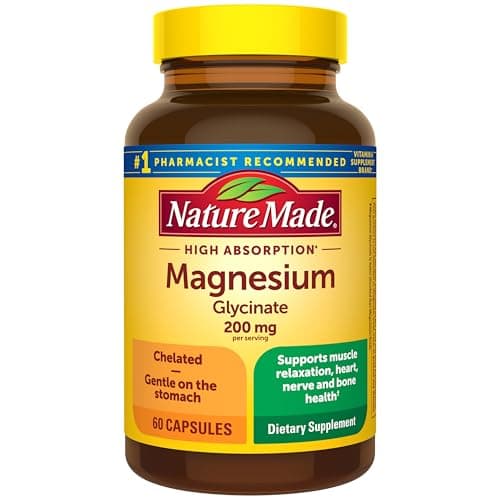 Nature Made Magnesium Glycinate 200 mg per Serving, 60 Capsules