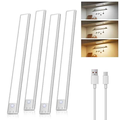Diomart Under Cabinet Lights Wireless, Motion Sensor Night Lights, 4 Pack