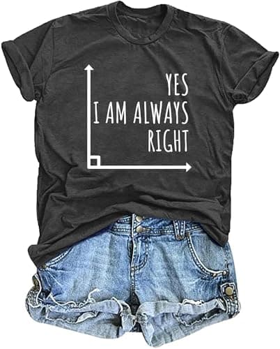Math Teacher Shirts for Women Funny Math Subject Tshirt Back to School Tops