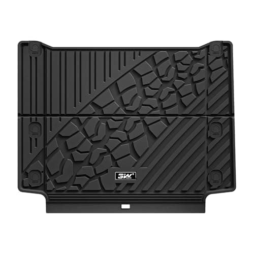 3W Cargo Liner Custom Fit for Jeep Wrangler 4XE 2021 2022 2023 2024 2025 2026 Hybrid 4 Door (Non JL or JK), All Weather Waterproof TPE Rubber Heavy Duty Trunk Mat, Black