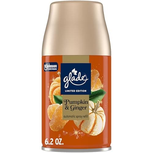 Glade Automatic Spray Refill, Pumpkin & Ginger, Scented Air Freshener for Home and Bathroom, 6.2 Oz