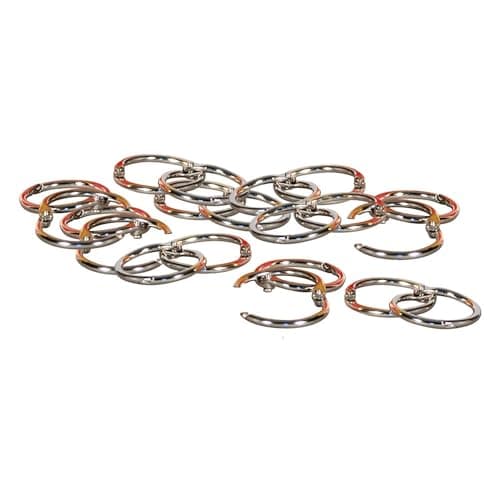 School Smart Nickel Plated Steel Loose Leaf Ring, 1 Inch, Pack of 100 - 36975