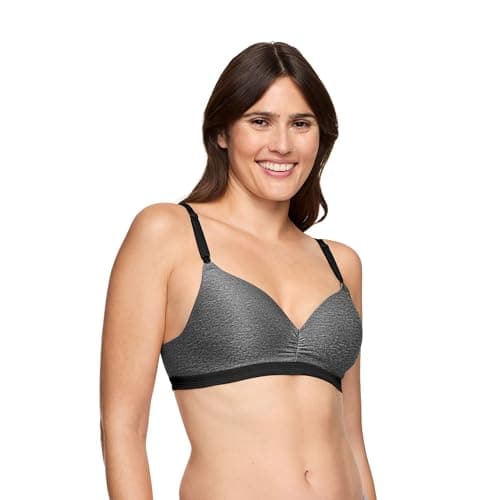 Warner's Women's Play It Cool Stay Cool and Dry Wireless Lift Comfort Bra RN3281A, Dark Gray, 38D