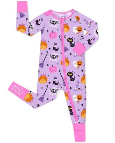 babee Reshinee Viscose derived from bamboo Baby Footie Pajamas Convertible Newborn Sleeper for Baby Girl Zipper Onesie 6-12M