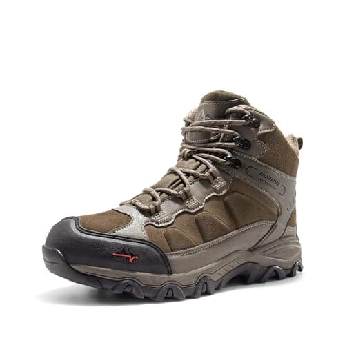 NORTIV 8 Men's Waterproof Hiking Boots Outdoor Mid Trekking Lightweight Mountaineering Shoes Paladin,Size 6.5,Coffee,JS19004M
