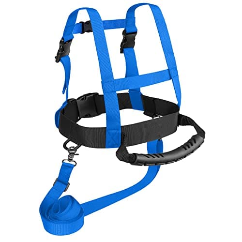 Odoland Kids Ski Snowboard Training Harness Toddler Skiing Harness with Removable Leash Speed Control Teaching for Beginners, Blue