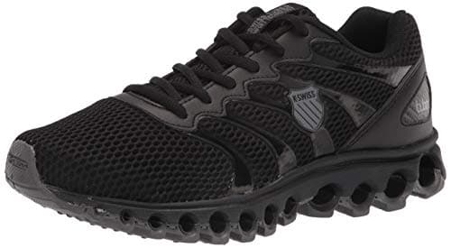 K-Swiss Men's Tubes 200 Training Shoe - Wide Toe Box Shoes Walking Running Gym Athletic Sneakers, Black/Charcoal, 11 M